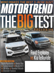MOTOR TREND 2020 MAY - TAYCAN S, TELLURIDE, 3-ROW SUVs DUAL